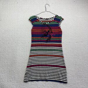 Aventures des Toiles Striped Multicolor Bodycon Boho Sleeveless Dress Size 38